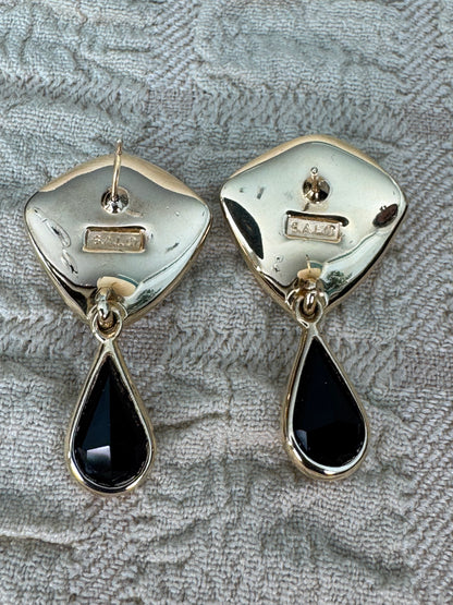 Vintage Signed 1980s Swarovski America Ltd (S.A.L.) Geometric Statement Earrings.