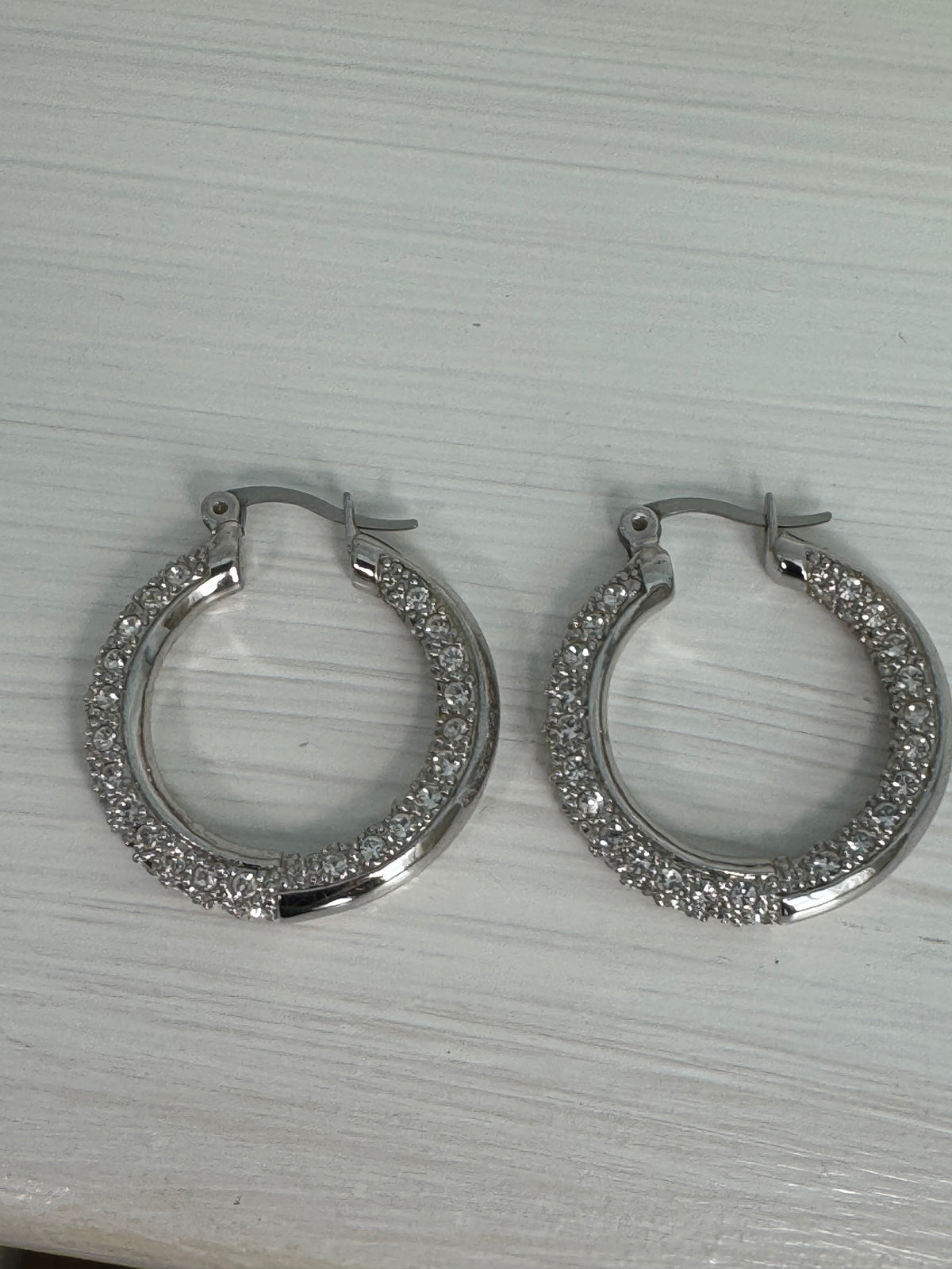 Vintage Glamour Crystal Pavé Hoop Earrings