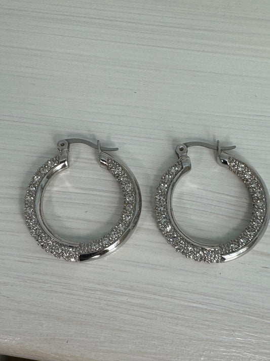 Vintage Glamour Crystal Pavé Hoop Earrings