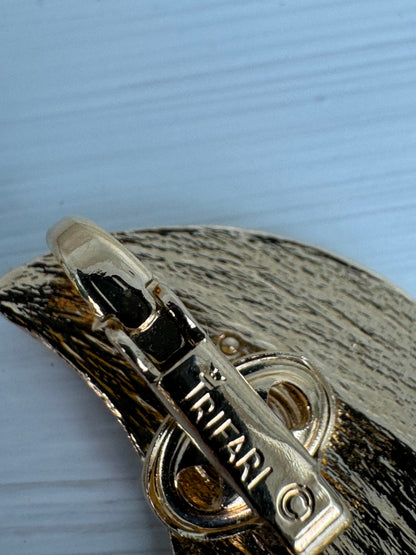 Signed Trifari Vintage Gold Tone Clip Earrings