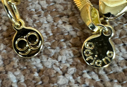 Authentic Gorjana "Venice Gem" Necklace & Bracelet Set – Gold Herringbone with Clear Crystal Accents