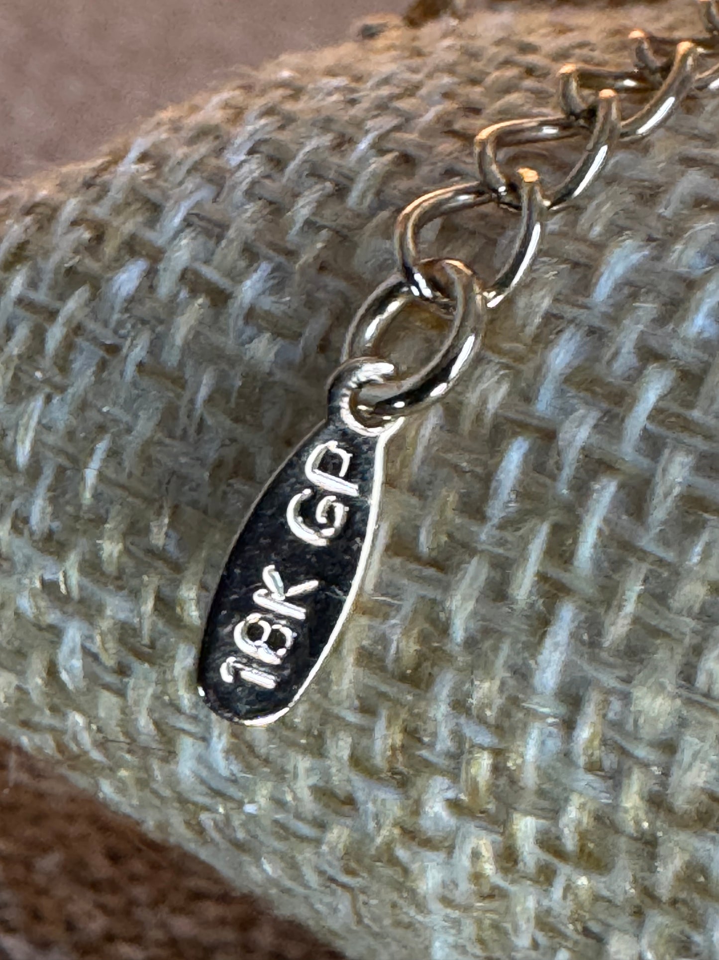 18K Gold Plated ID-Style Link Bracelet with Pavé Rectangular Bar