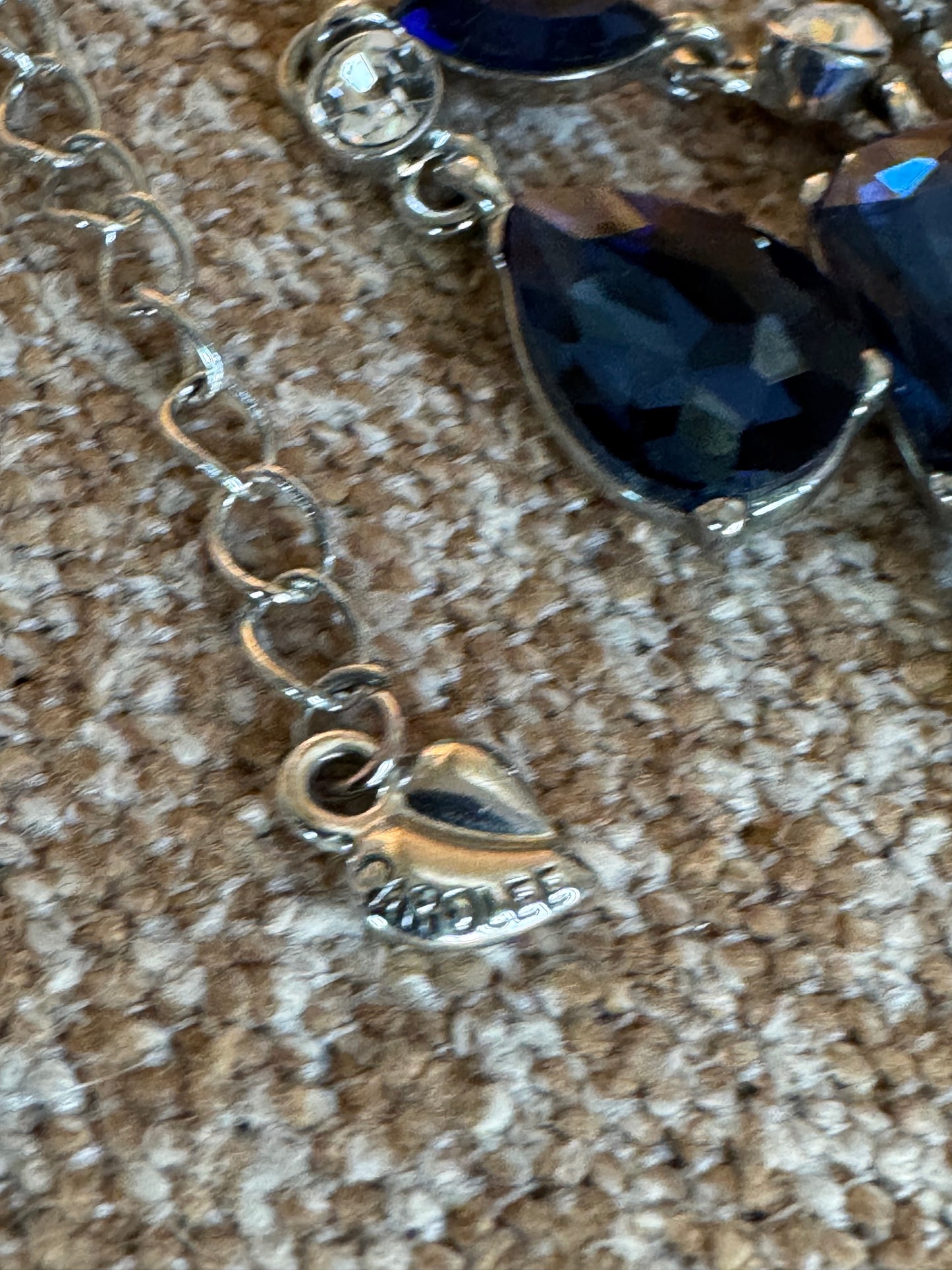 Vintage Carolee Simulated Sapphire & Crystal Y-Drop Necklace – Signed