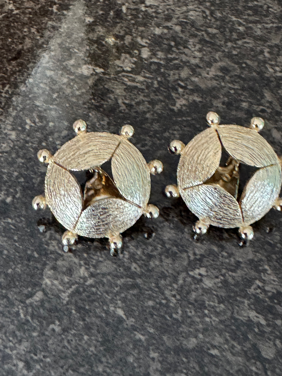 Signed Monet Vintage Gold Tone Clip Earrings