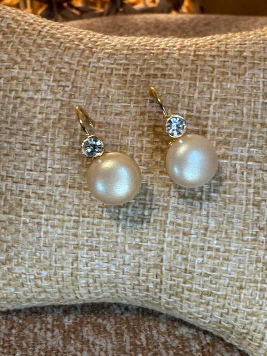 Vintage The Limited Art Deco-Inspired Faux Pearl Drop Earrings – Signed “LIMITED”