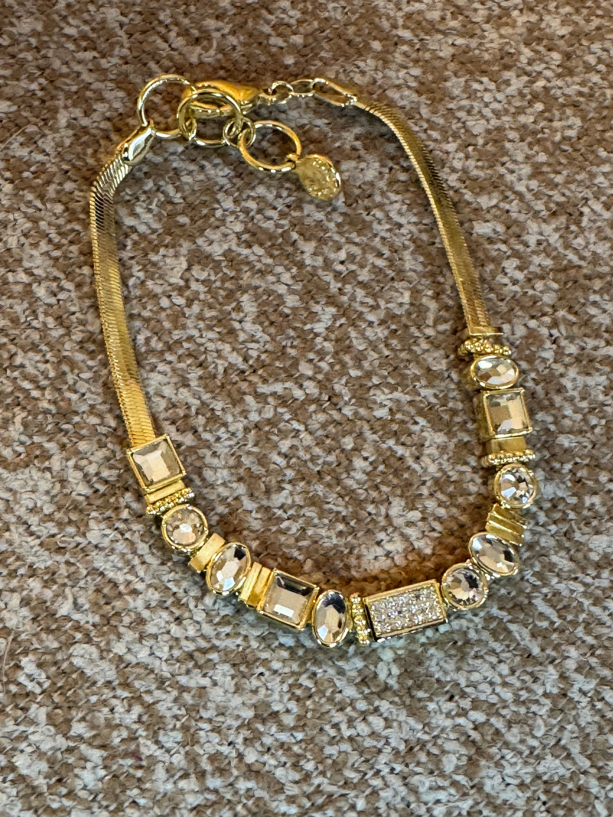 Signed Gorjana Bracelet with Sliding Crystal Accents