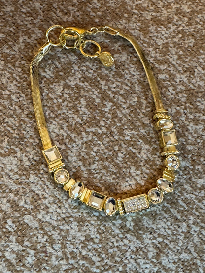 Signed Gorjana Bracelet with Sliding Crystal Accents