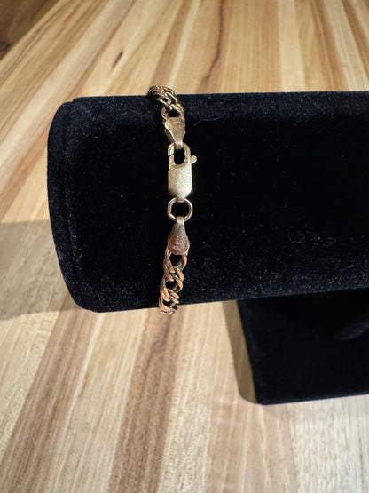 Vintage OTC International Stamped 14K Gold Italy Double Link Bracelet 7" - 2g
