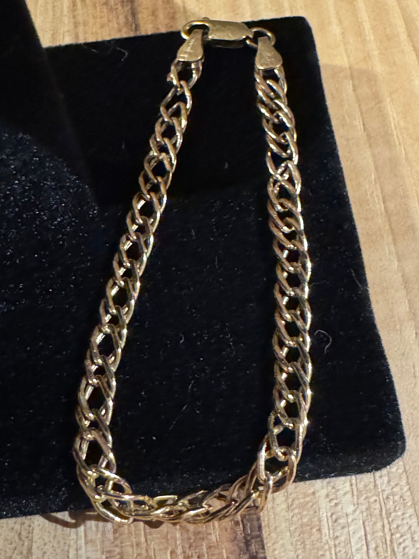 Vintage OTC International Stamped 14K Gold Italy Double Link Bracelet 7" - 2g