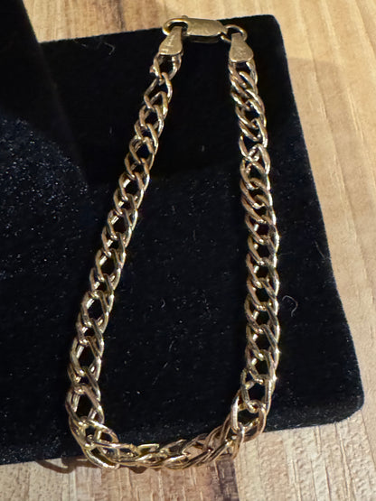 Vintage OTC International Stamped 14K Gold Italy Double Link Bracelet 7" - 2g
