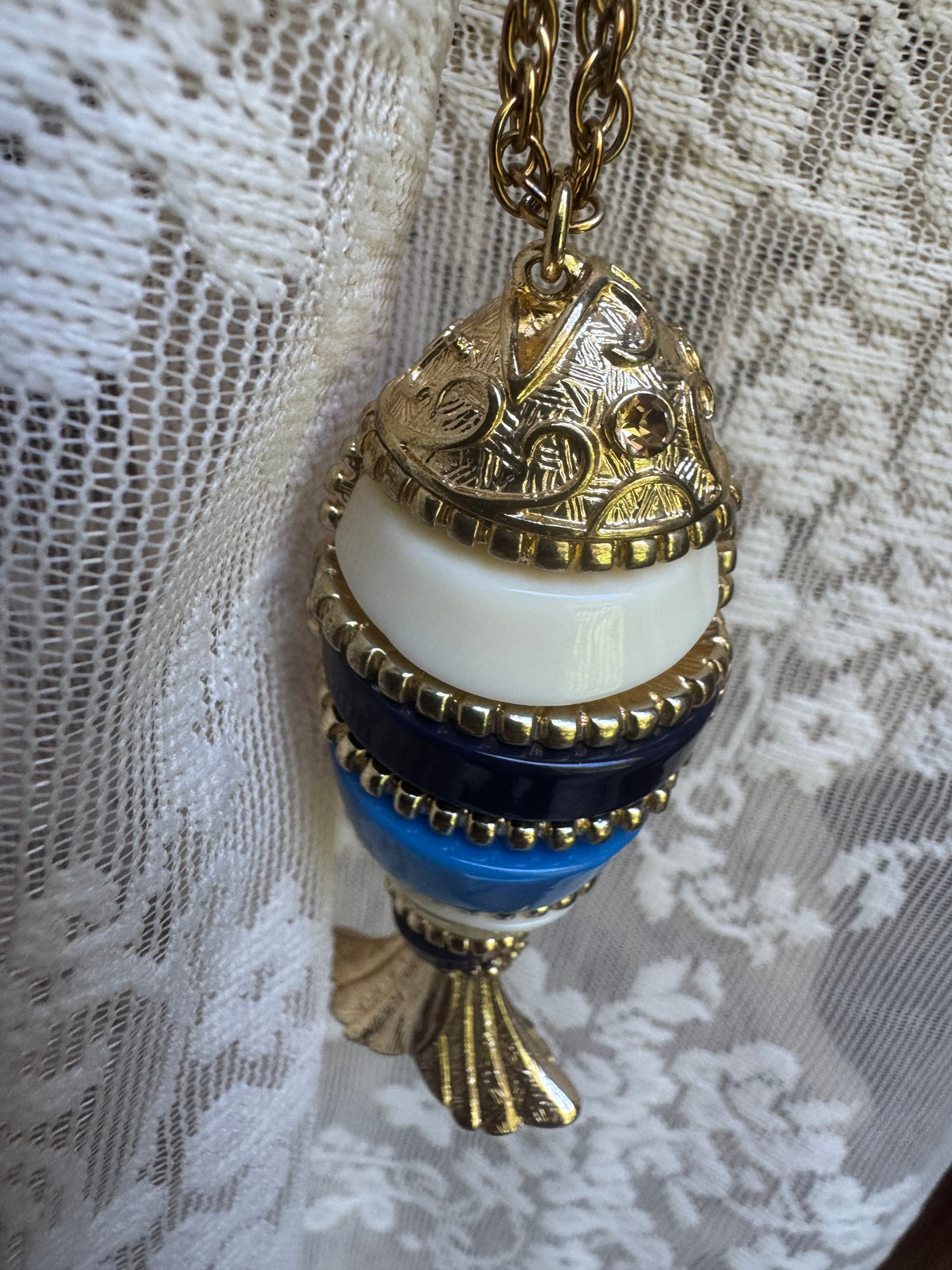 Vintage Nautical Charm Kate Spade Inspired Articulated Fish Pendant Necklace