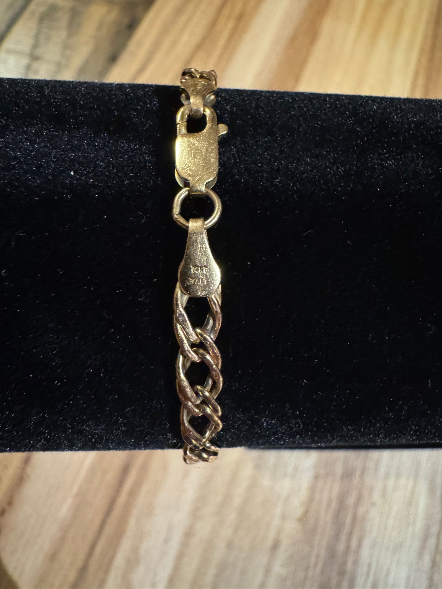 Vintage OTC International Stamped 14K Gold Italy Double Link Bracelet 7" - 2g