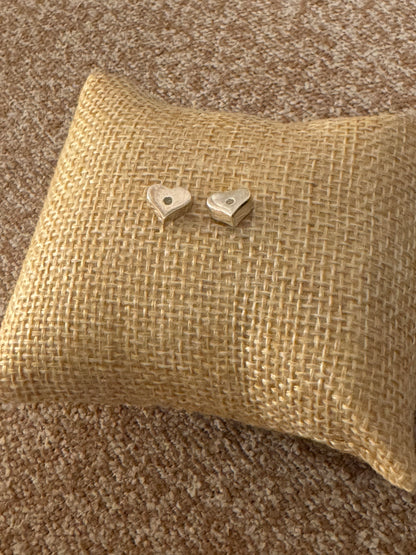 Sterling Silver Puffy Heart Stud Earrings