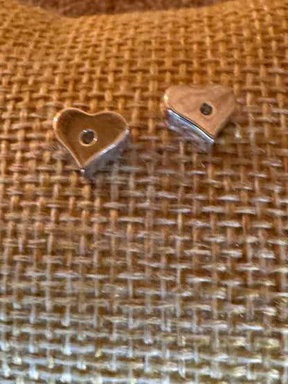 Sterling Silver Puffy Heart Stud Earrings
