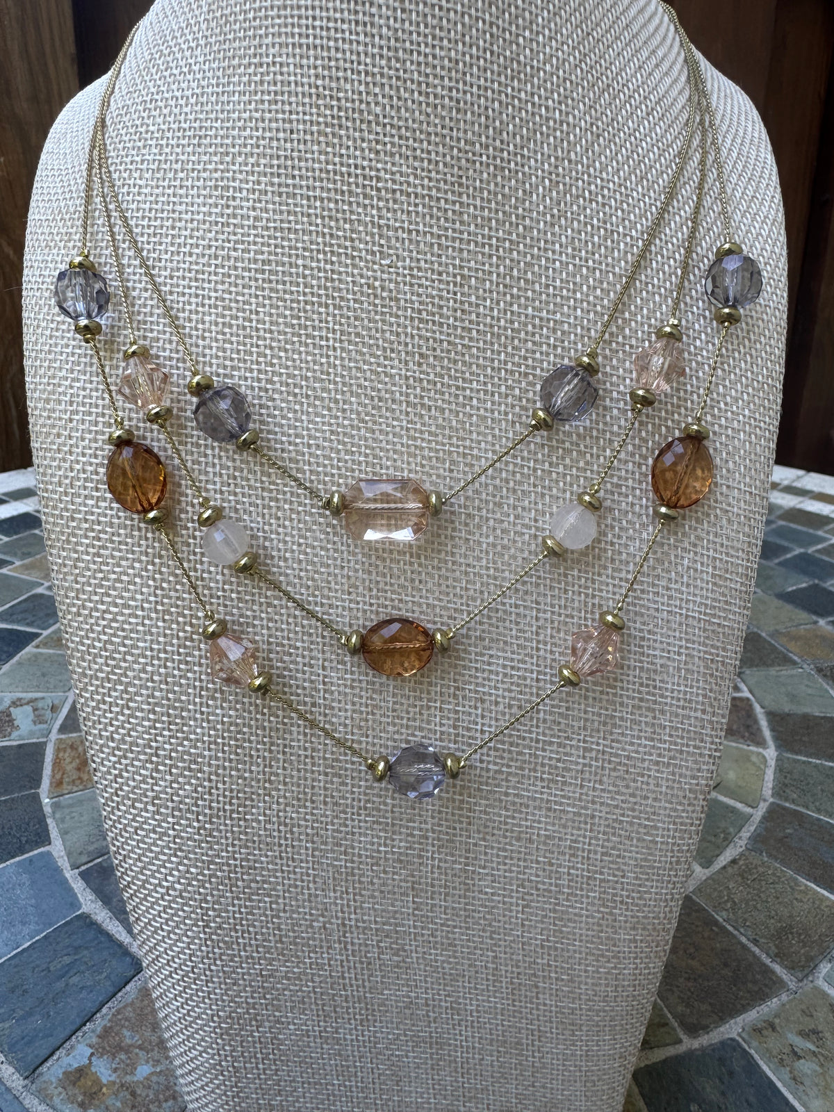 Vintage Elegance Multi-Strand Beaded Statement Necklace