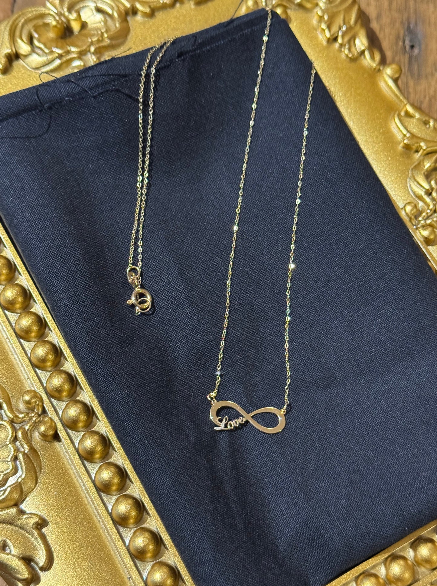 14K ITALY Gold Infinity “Love” Necklace – 20" Chain