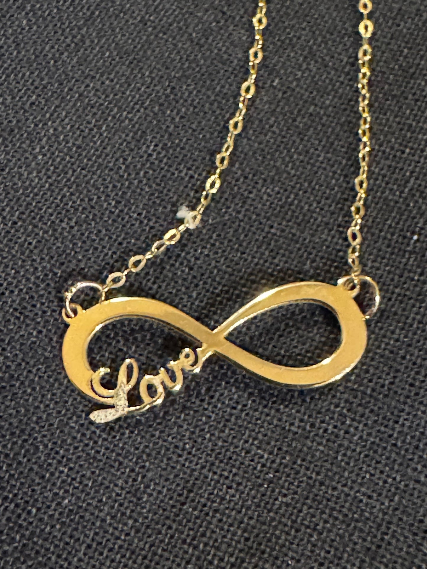 14K ITALY Gold Infinity “Love” Necklace – 20" Chain