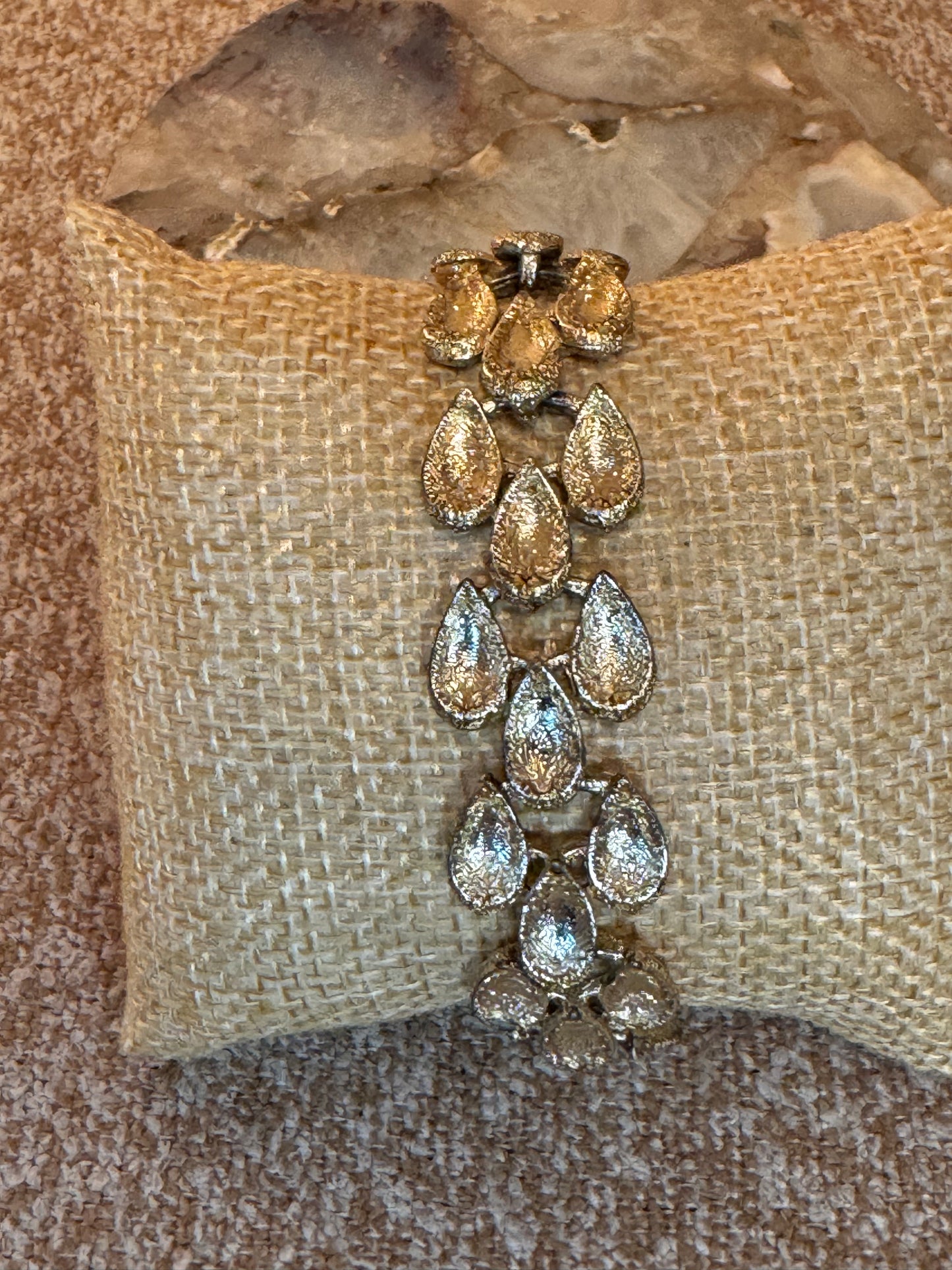 Vintage Signed Coro Gold-Tone Teardrop Link Bracelet – Mid-Century Costume Jewelry