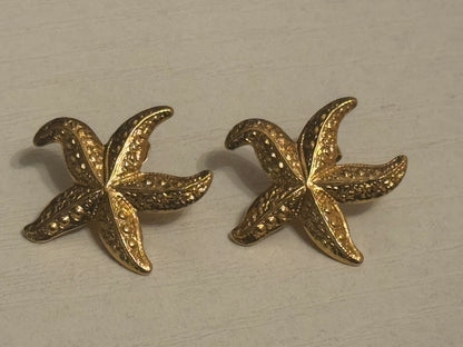 ✨ Golden Shore Starfish Statement Stud Earrings .75 inches
