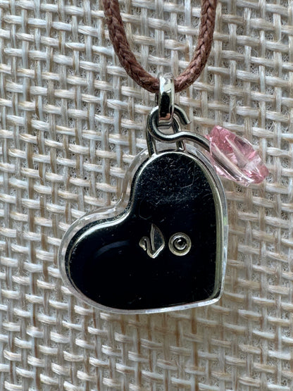 Vintage Swarovski Iridescent Crystal Heart Charm Necklace