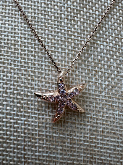 Vintage Italian Sterling & Rose Gold Starfish Pendant