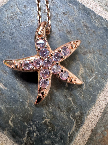 Vintage Italian Sterling & Rose Gold Starfish Pendant