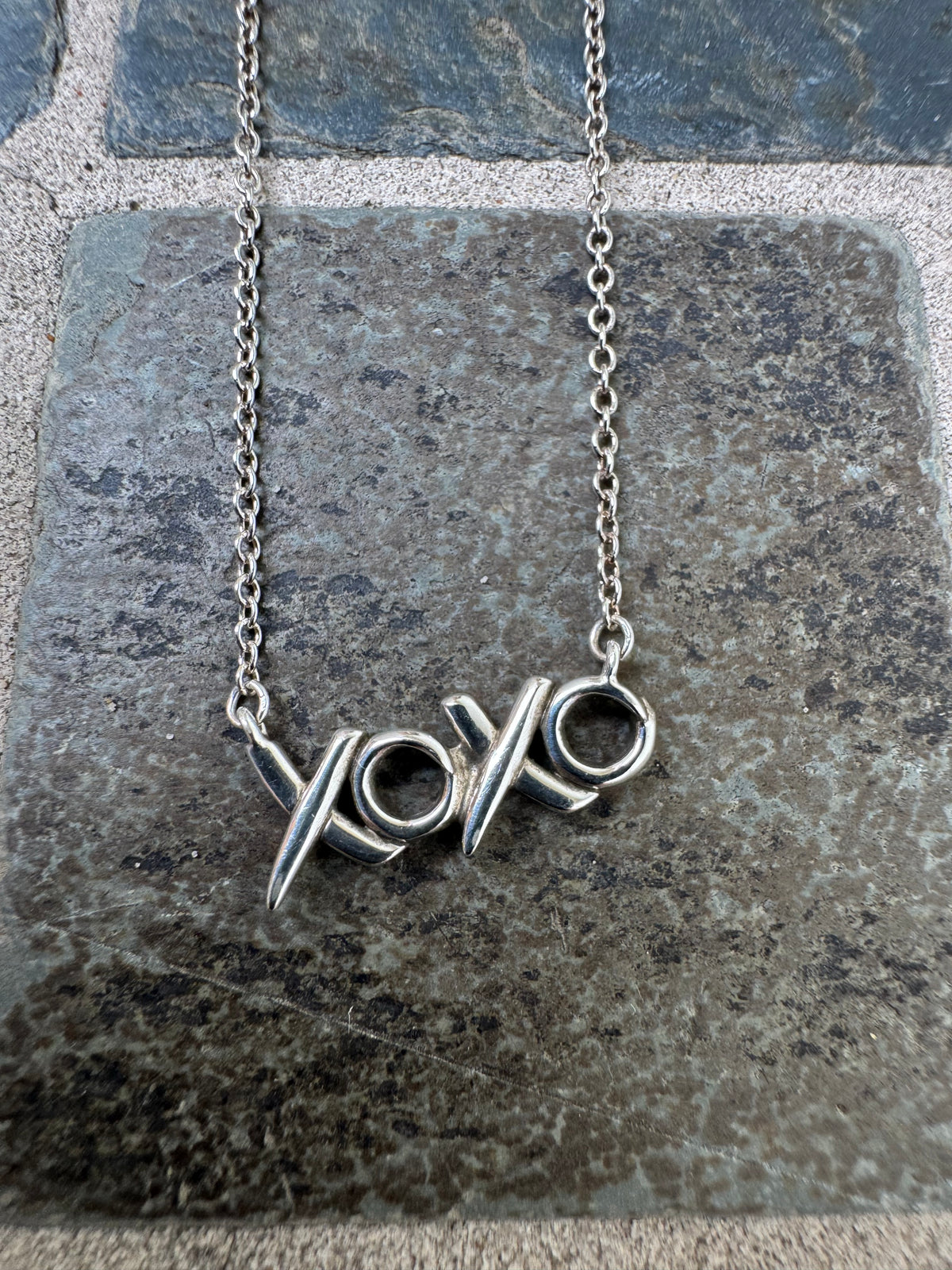 Vintage Tiffany & Co. Paloma Picasso Sterling Silver "XOXO" Graffiti Necklace