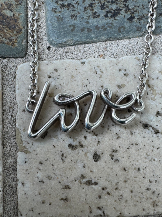 Authentic Tiffany & Co. Paloma Picasso Sterling Silver Graffiti "Love" Bracelet