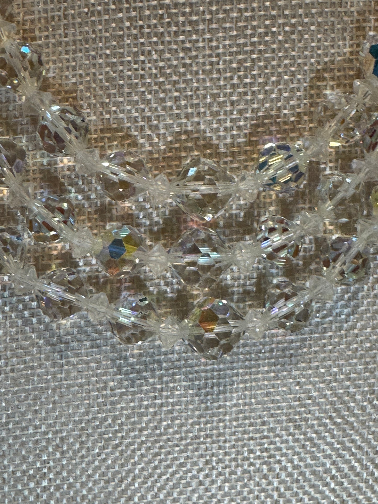 Vintage 1950s Aurora Borealis Graduated Crystal Necklace & Bracelet Set