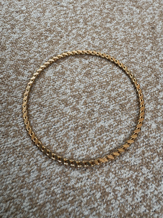 Gold Tone Link Bangle Bracelet