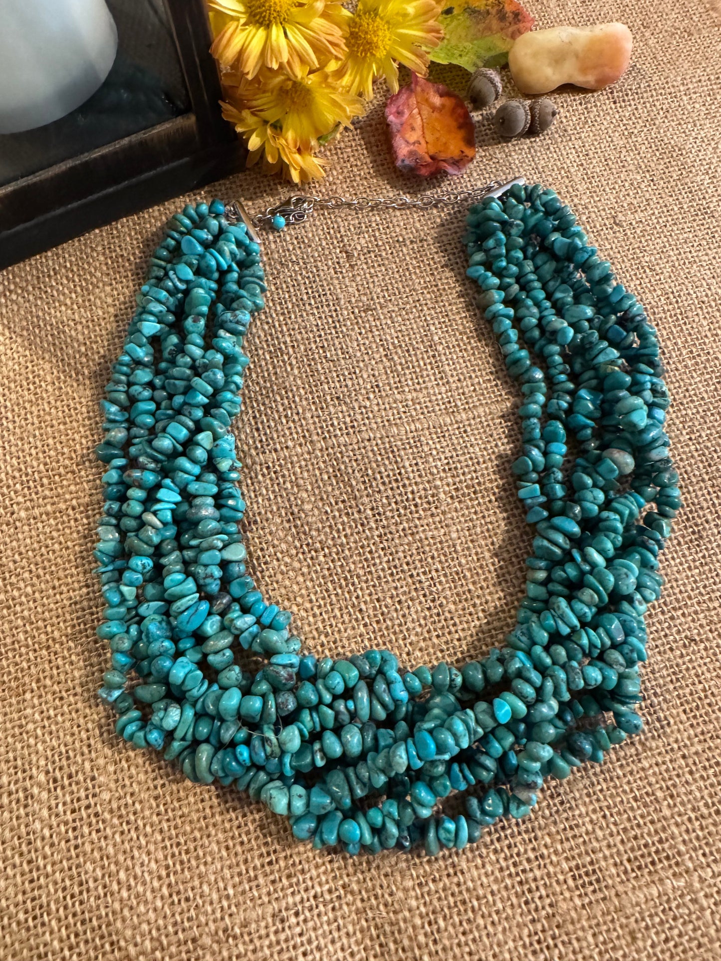 Multi-Strand 16" Turquoise Chip Bead Necklace – Natural Beauty and Timeless Style