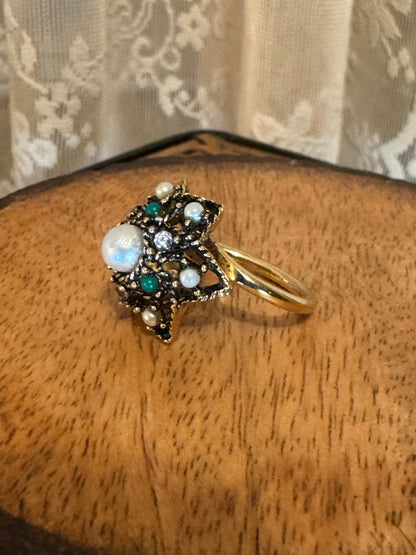 Vintage 1969 Sarah Coventry “Egyptian” Cocktail Ring – Timeless Starburst Elegance