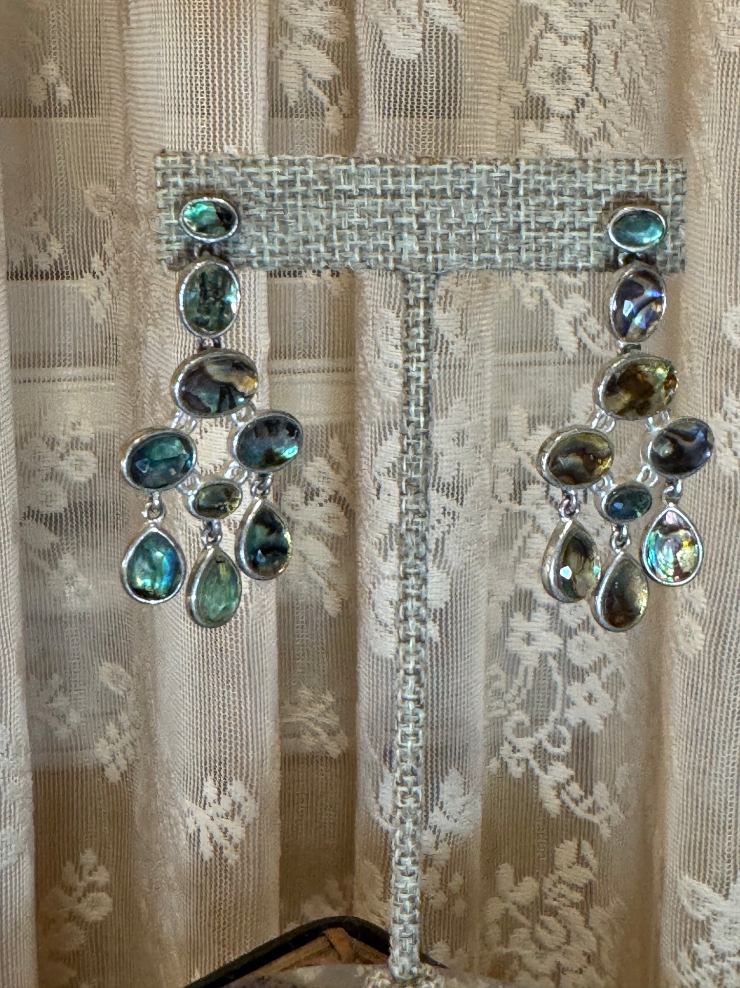 Vintage Abalone Chandelier Earrings – Luxe Sterling Silver Design