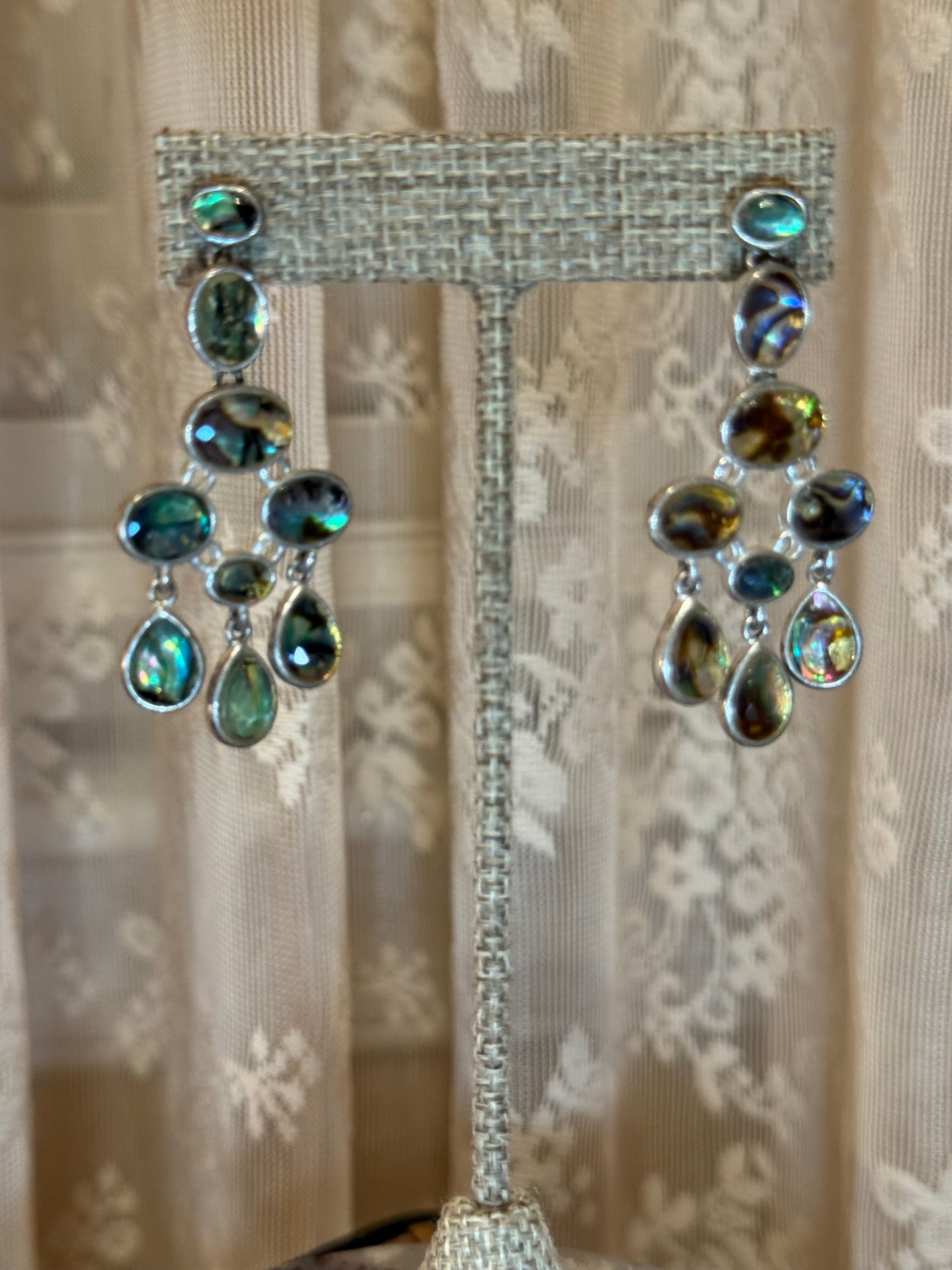 Vintage Abalone Chandelier Earrings – Luxe Sterling Silver Design