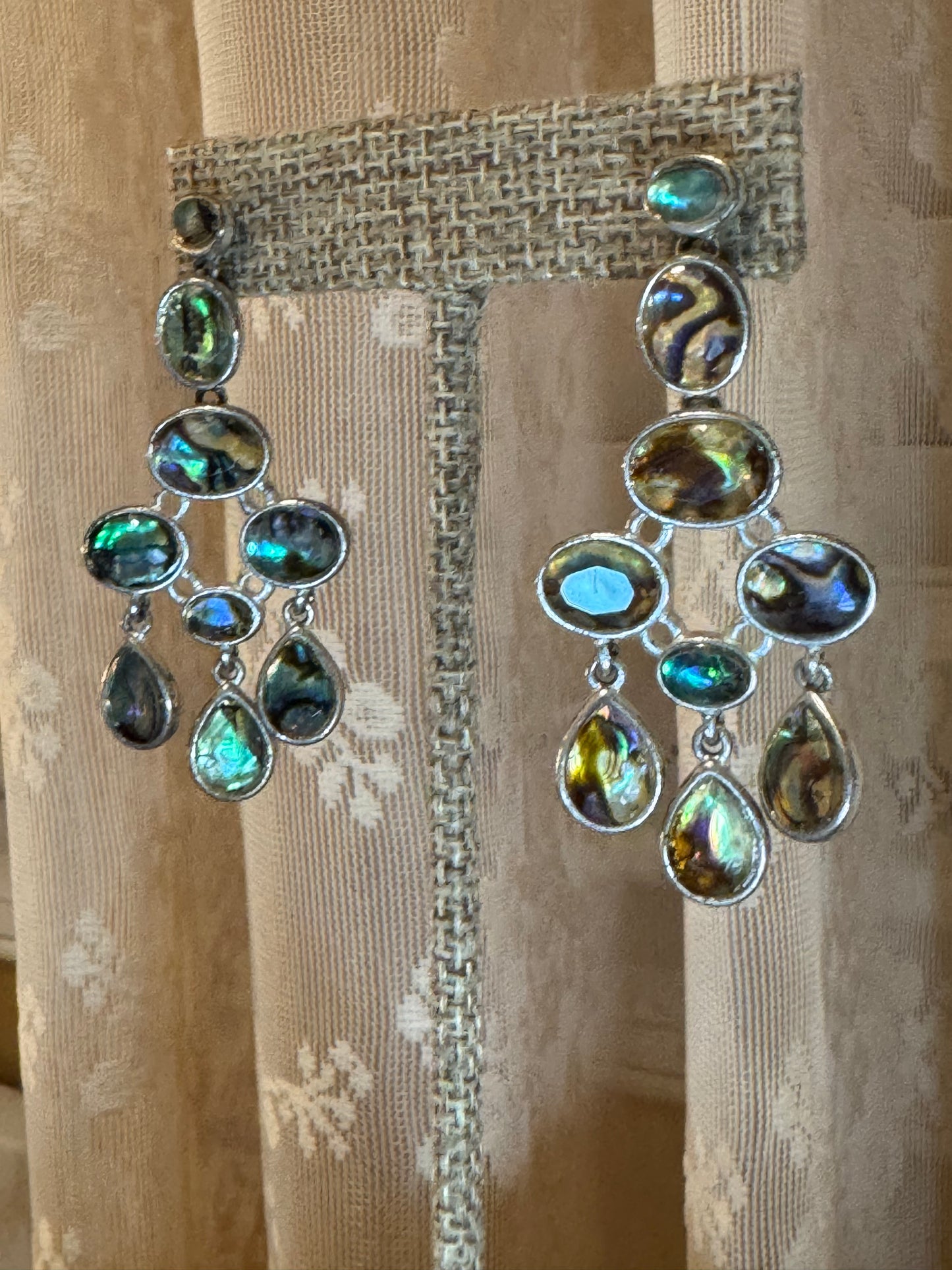 Vintage Abalone Chandelier Earrings – Luxe Sterling Silver Design