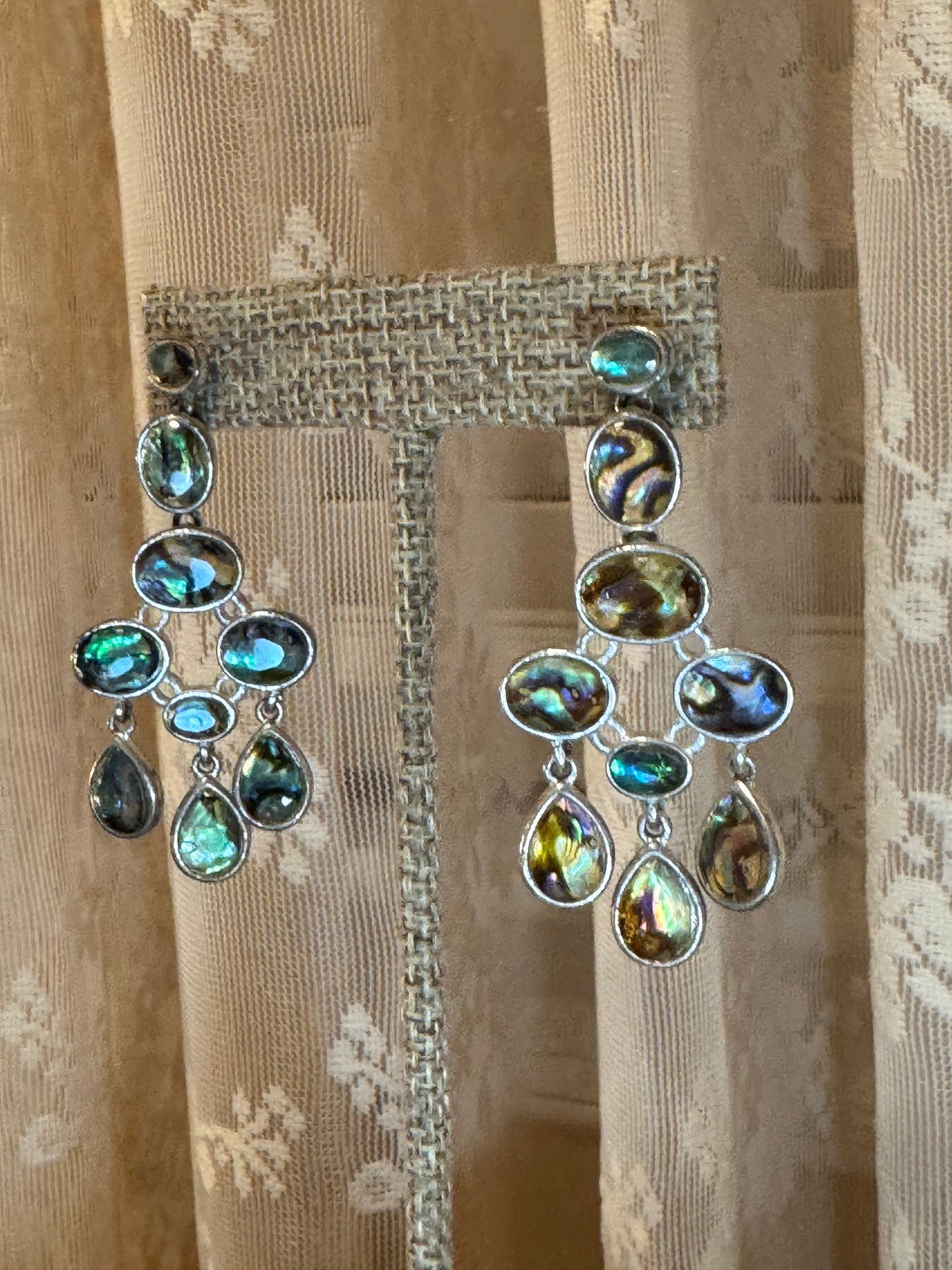 Vintage Abalone Chandelier Earrings – Luxe Sterling Silver Design