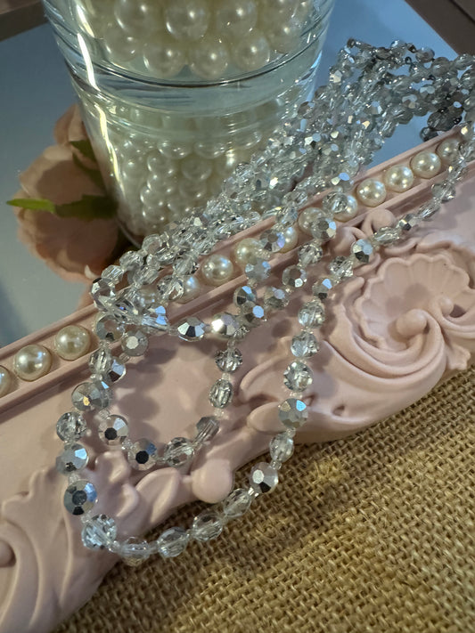 Vintage Multi-Strand 16" Faceted Crystal Beaded Necklace – Timeless Elegance