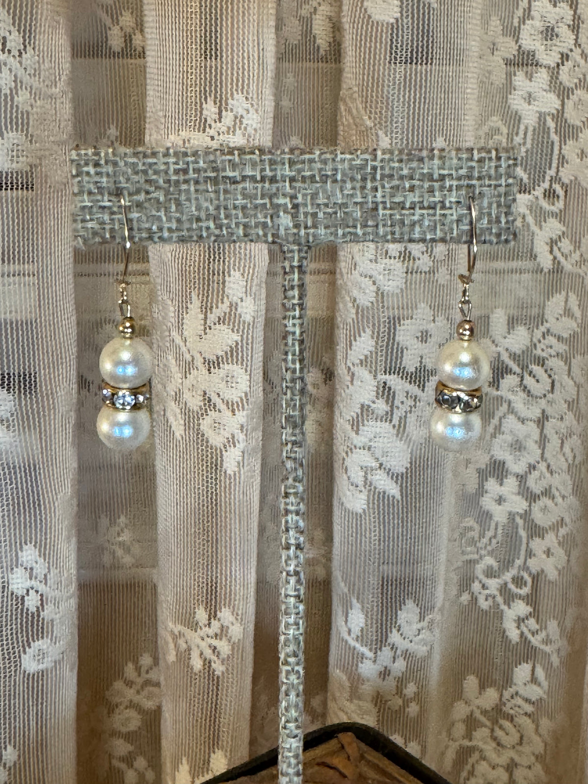 Classic Pearl & Crystal Bridal Dangle Earrings