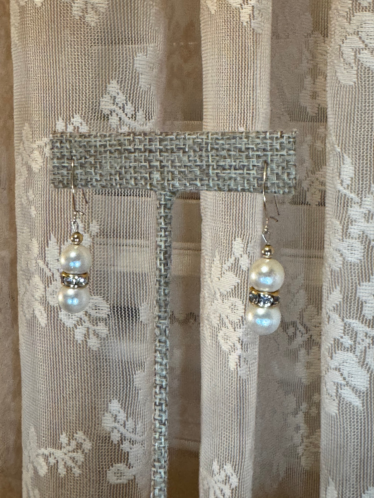 Classic Pearl & Crystal Bridal Dangle Earrings