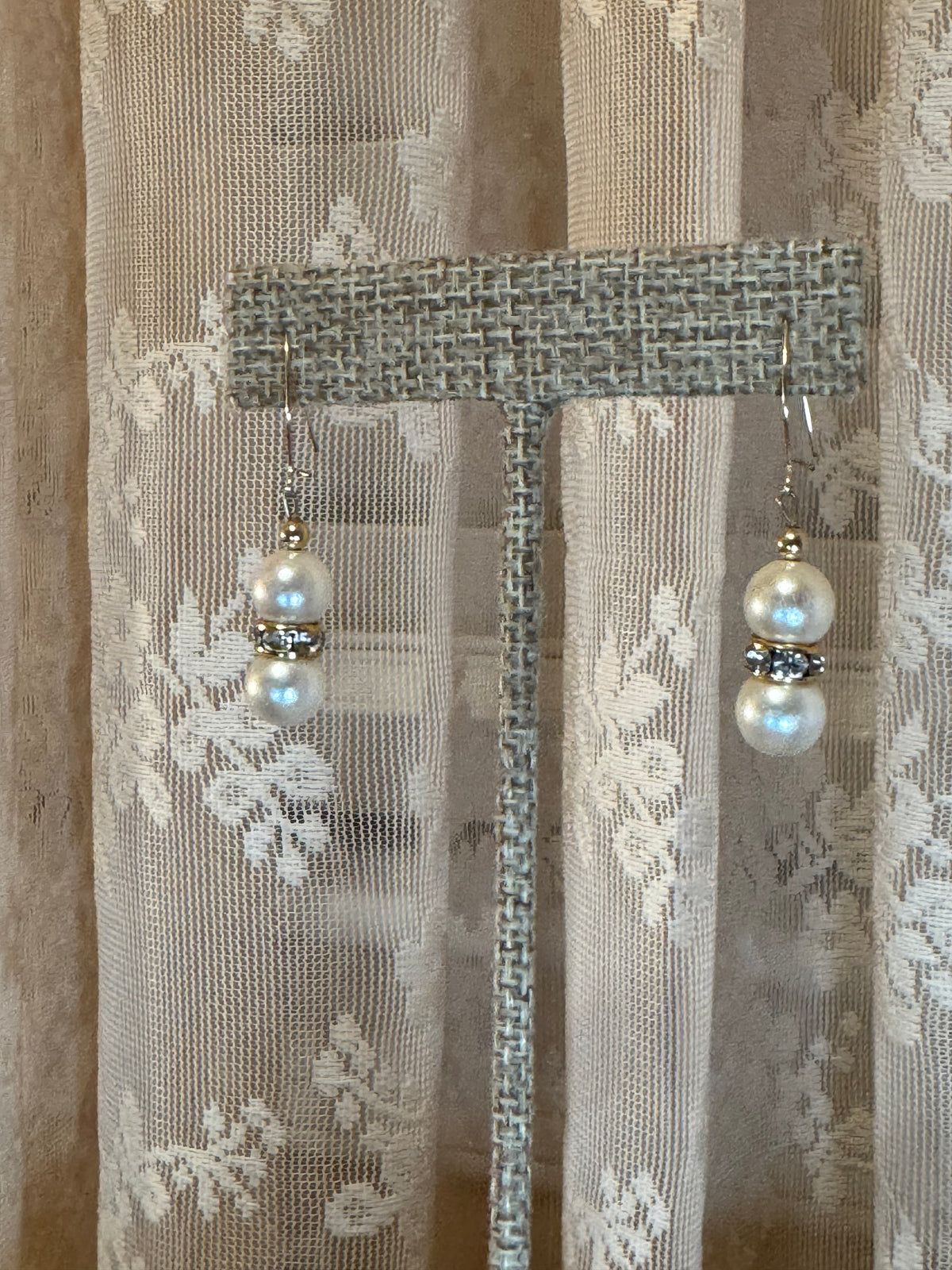 Classic Pearl & Crystal Bridal Dangle Earrings