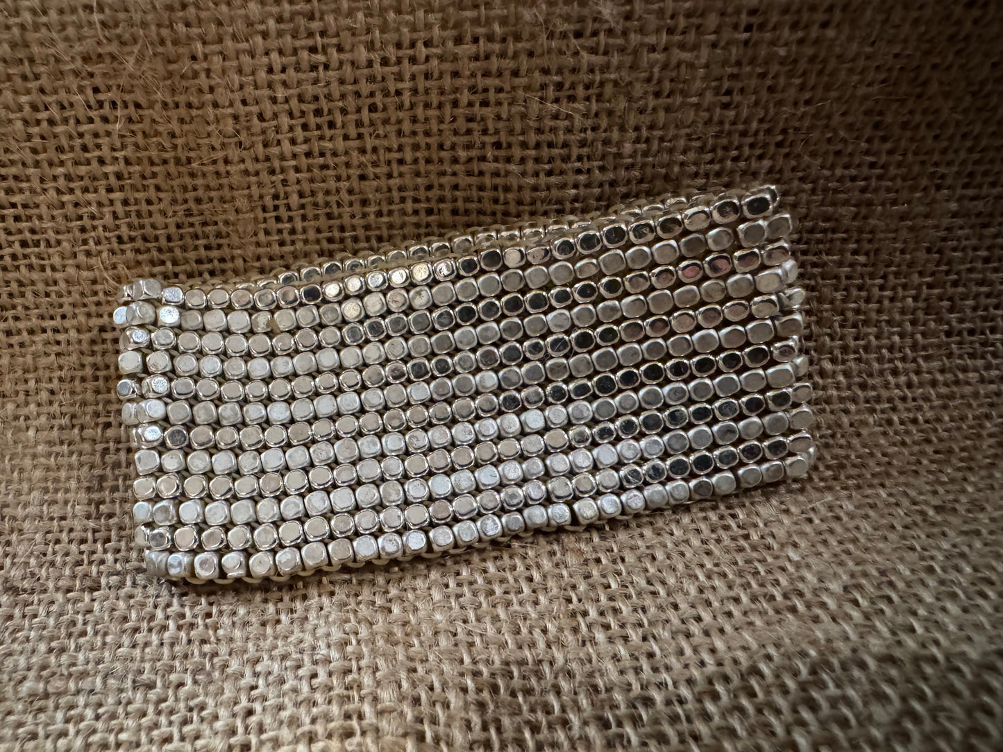 Silver-Tone Wide Stretch Bracelet – Modern & Chic