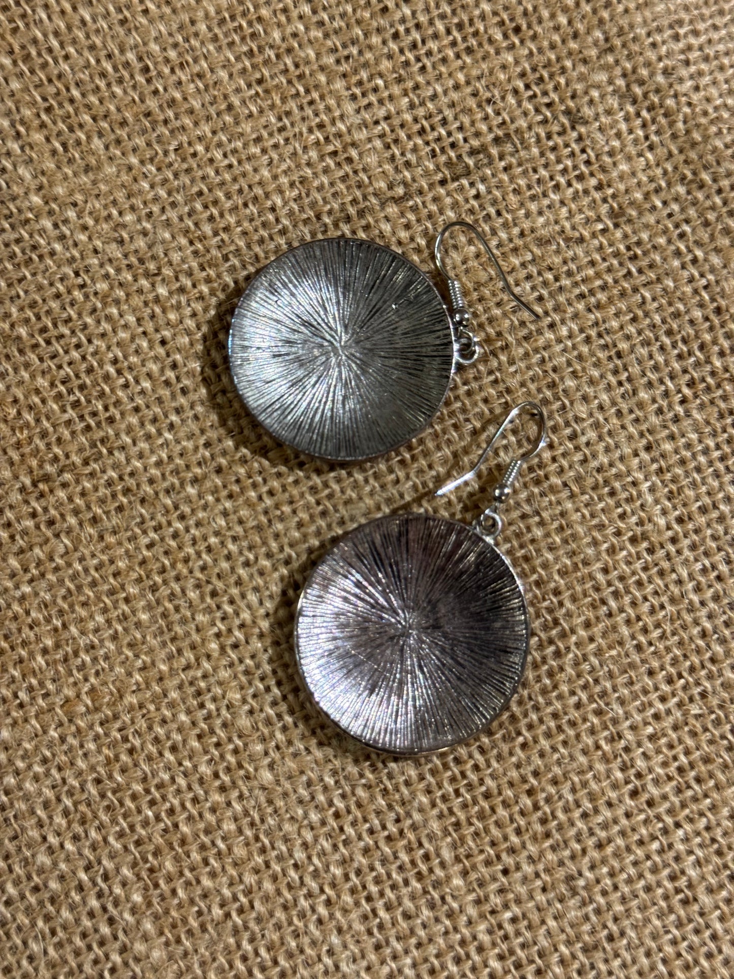 Bohemian Silver-Toned Filigree Medallion Dangle Earrings