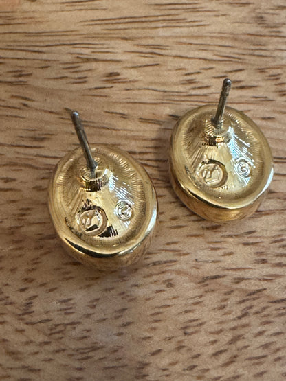 Vintage Signed Swarovski Swan Crystal Stud Earrings (c. 1990s)