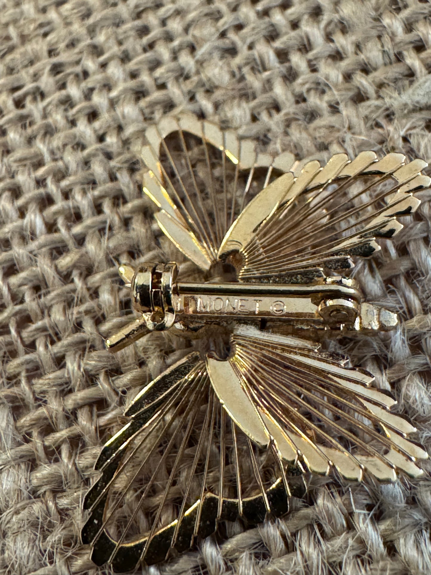 Vintage Signed Monet Gold-Plated Butterfly Brooch – 1980s Elegance