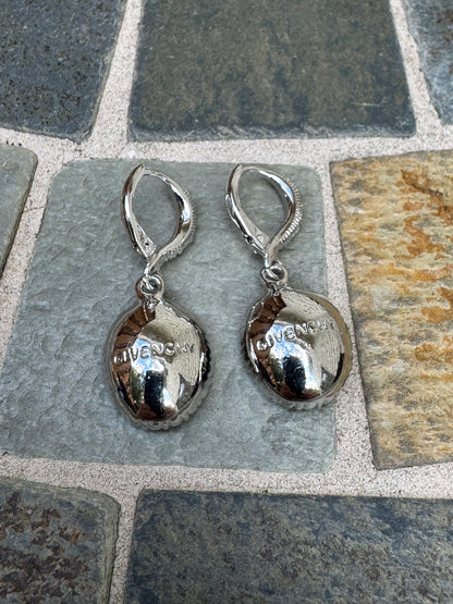 Timeless Elegance: Vintage Signed Givenchy Lavender Crystal Halo Drop Earrings