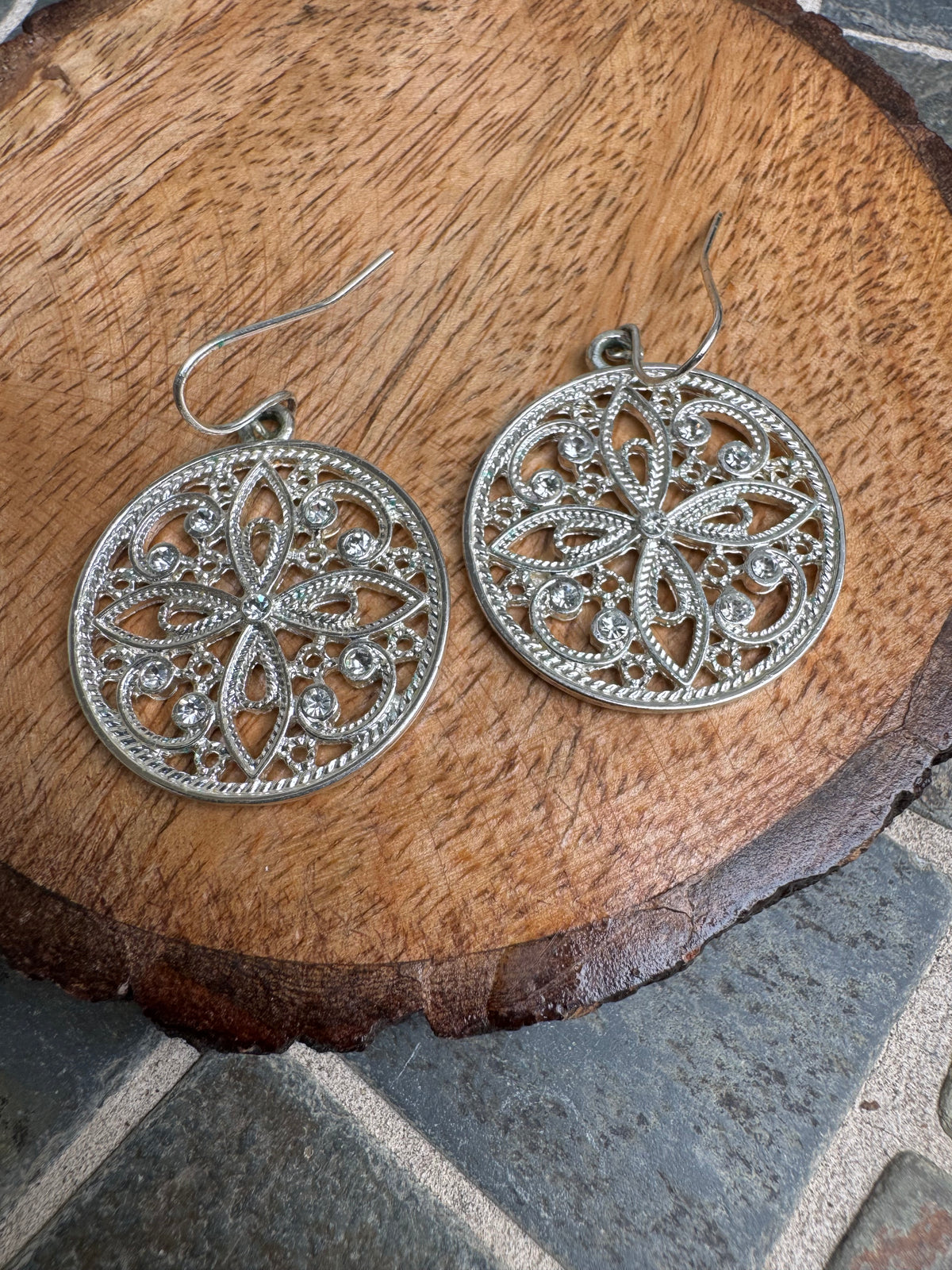 Silver Tone Drop Earrings